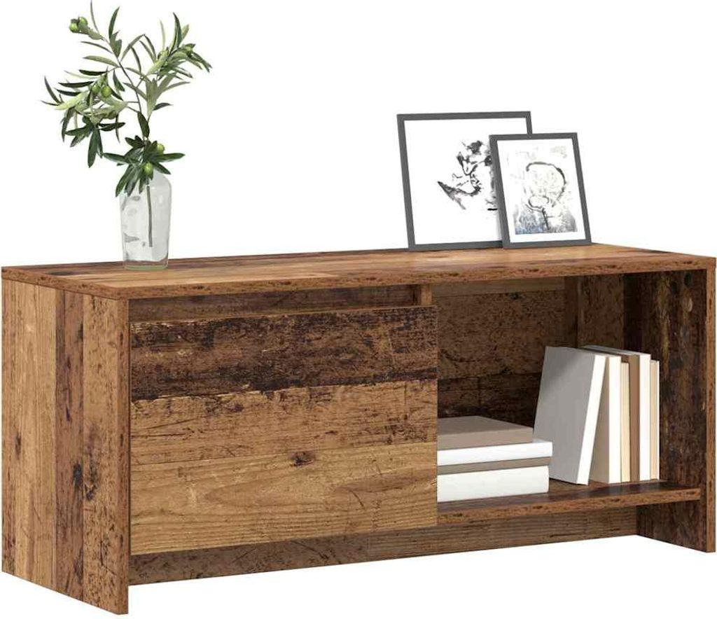 "2026 Aktion"TV-Schrank Industriestil - CLORIS - Fernsehenschrank -set Altholz 90 x 35 x 40 cm Holzwerkstoff - DEMöbel6267397