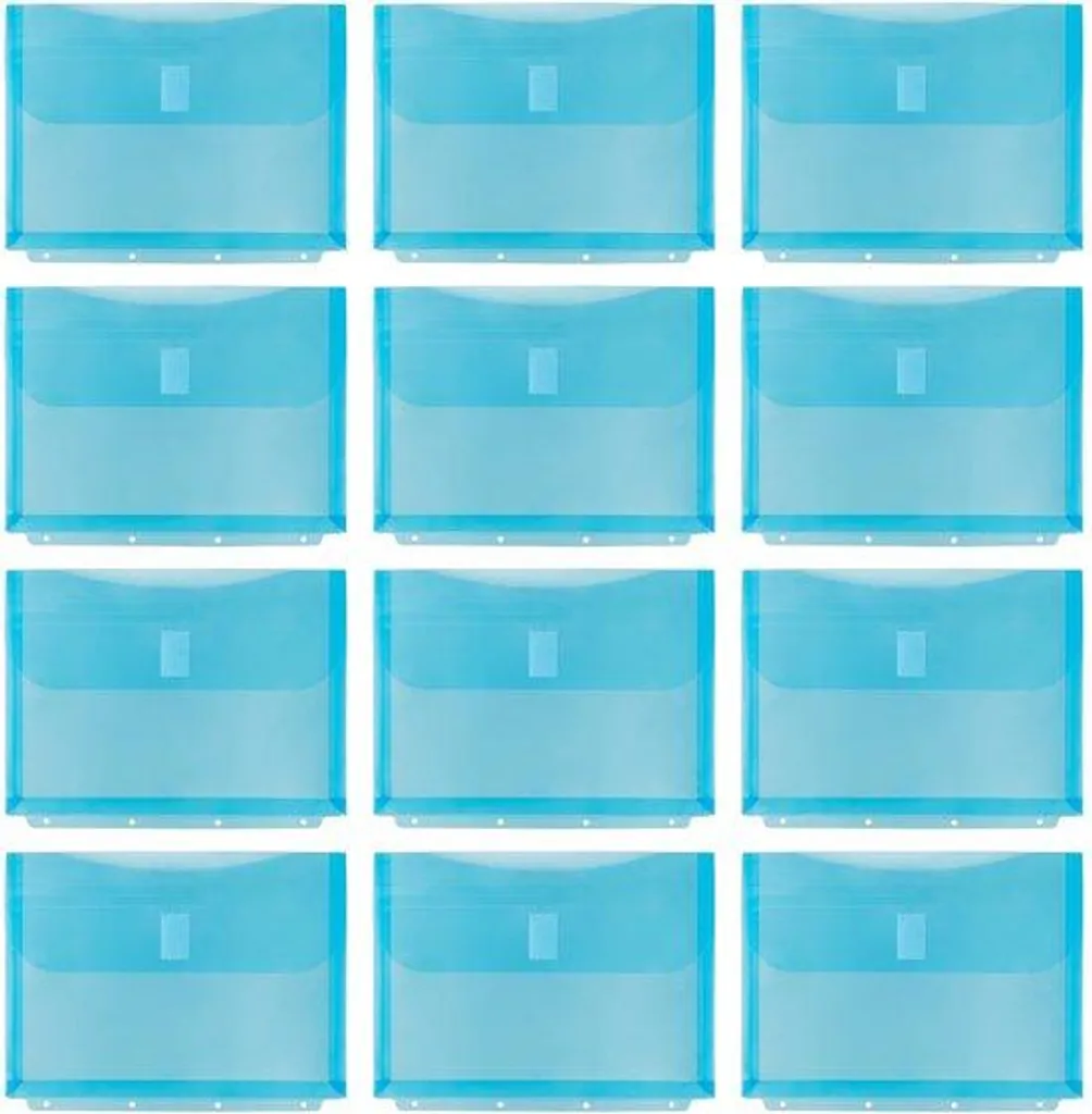 Classeur A5 turquoise velcro : finis les papiers perdus - Pack de 12