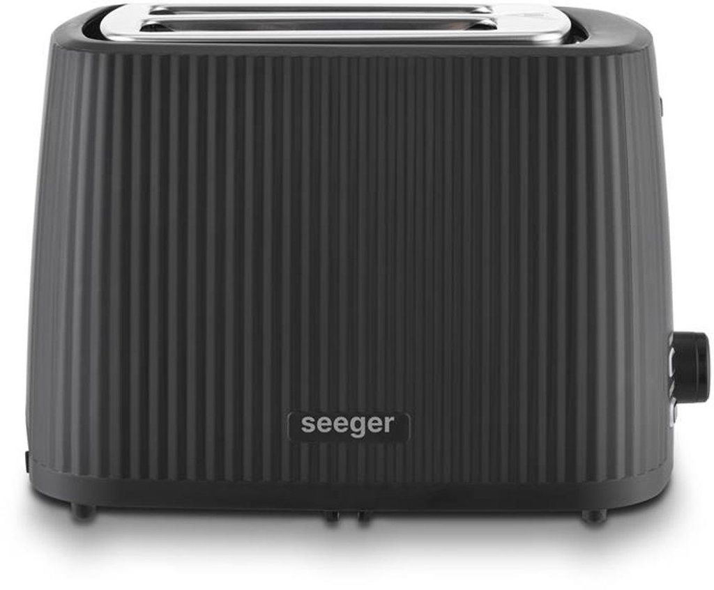 Seeger Design Toaster, 7 Röststufen, herausziehbare Krümelschublade, 930 Watt, Schwarz, SGR150BK