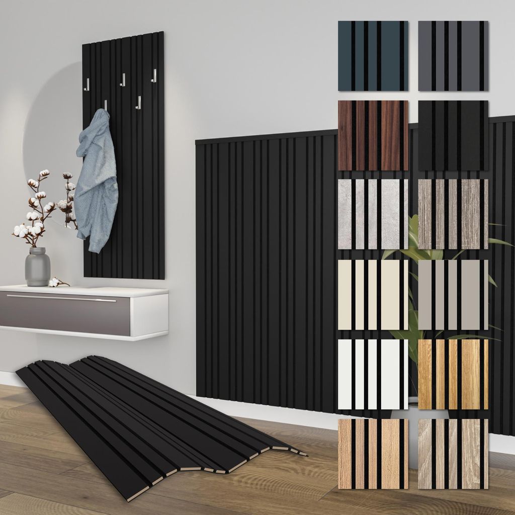 HEXIM Akustikpaneele 12 Stück 138,5x60cm Holz Mila - flexible Holzpaneele Platten Wandpaneele Wanddeko Wand Kombipaneel Wandverkleidung Schalldäm...