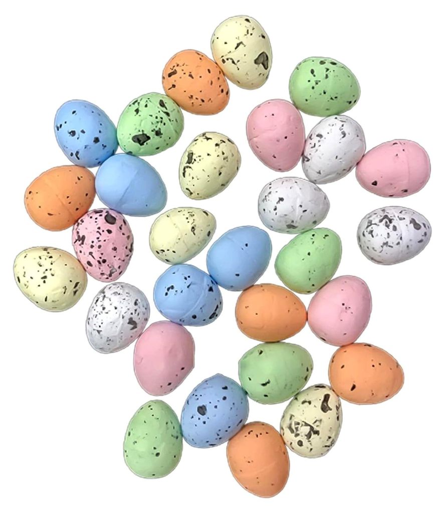 20 Bunte Ostereier Deko in Pastellfarben, Kleine Wachteleier für Bastelarbeiten und Osterdekoration