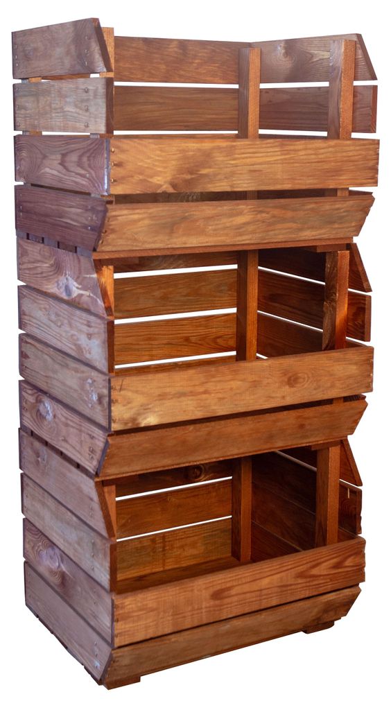 3er Set Küchenregal Olaf 40x33x30 cm in Ocker  Gemüsekiste Produktbild 