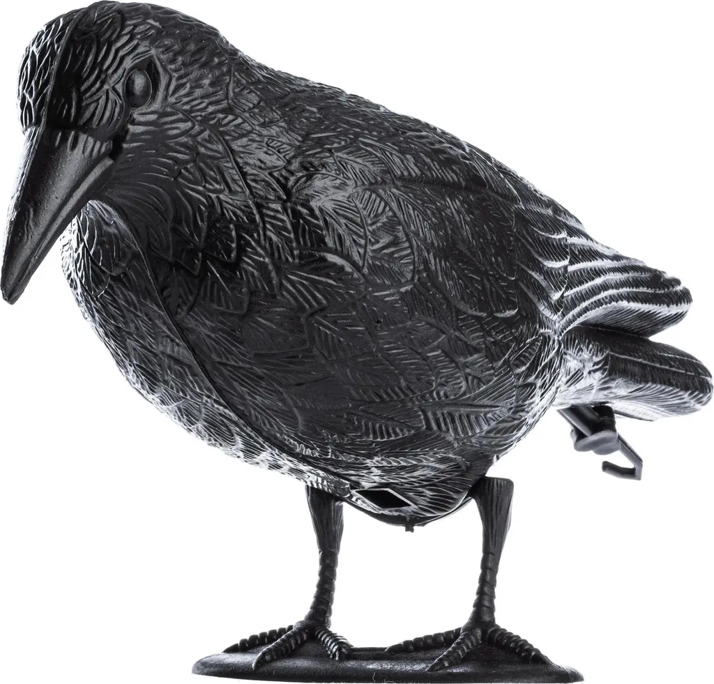 Corbeau effaroucheur d'oiseaux grand format en plastique - Lot de 2 noirs