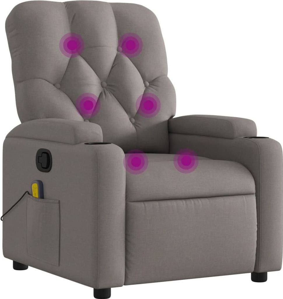 masážne kreslo vidaXL Taupe Fabric Obrázok produktu 