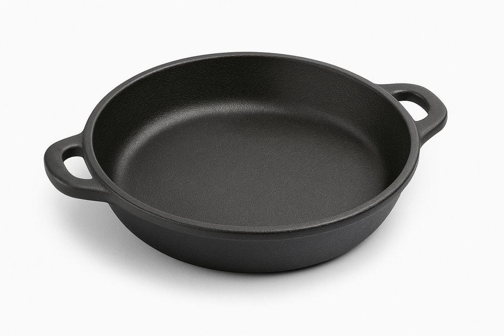 MAYSTERNYA Gusseisen Grillpfanne - ø 18 x 3 cm - BBQ-Zubehör - Außenküche - BBQ - Braten - Ofenform - BBQ-Geschenk - Geschenk - Matt Schwarz
