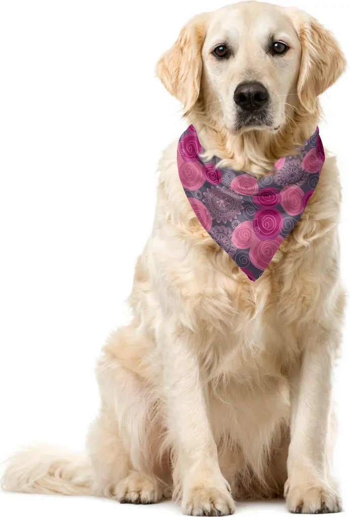 Bandana per Cani ABAKUHAUS 55x55 cm - Fucsia e Pizzo per Animali