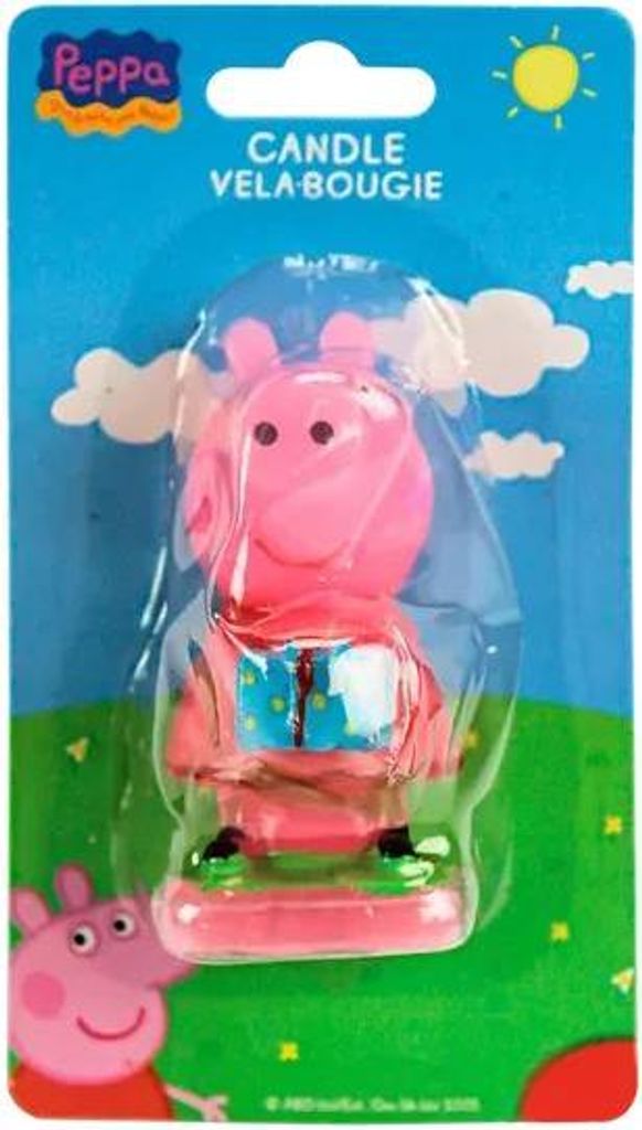Kerze Tortendeko Peppa Wutz bunt 8 x 3,5 x 5,5 cm - Produktbild 