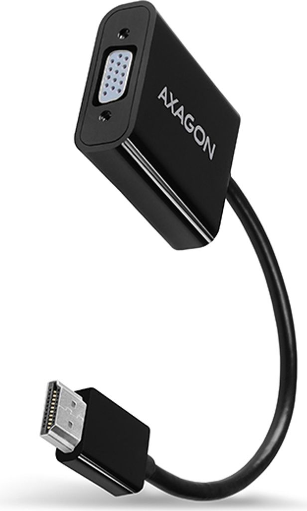 Axagon RVH‐VGAN HDMI auf VGA Adapter, Full HD, Audio Out, Power In, 0,15 m, HDMI Typ A (Standard), VGA (D-Sub), Stecker, Buchse, Gerade