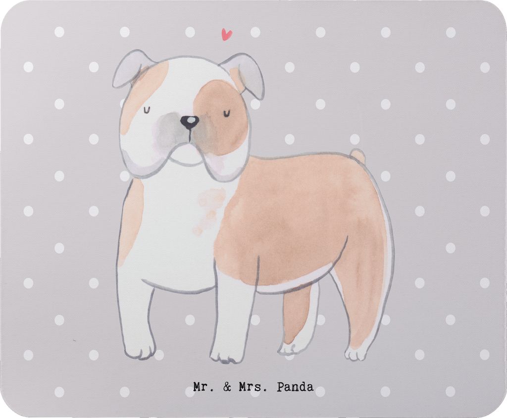 Mr. & Mrs. Panda Mauspad Englische Bulldogge Lebensretter - Grau Pastell - Geschenk, Mouse Pad, pc, Mousepad, laptop, English Bulldog