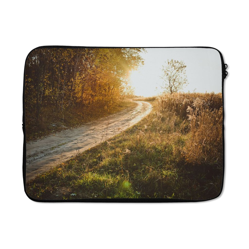MuchoWow Laptop Hülle 17 Zoll Laptoptasche Weg - Natur - Baum - Zipper - Schutzabdeckung