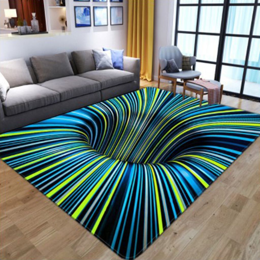 Tür Mat Mat abstrakte geometrische Muster nicht rutscher Polyestermaschinen waschbarer 3D-Illusionsteppich für Schlafzimmer-4 ,Größen:40*60cm