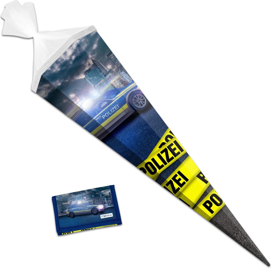 itenga Schultüte 85cm mit Brustbeutel Set POLIZEI Produktbild 