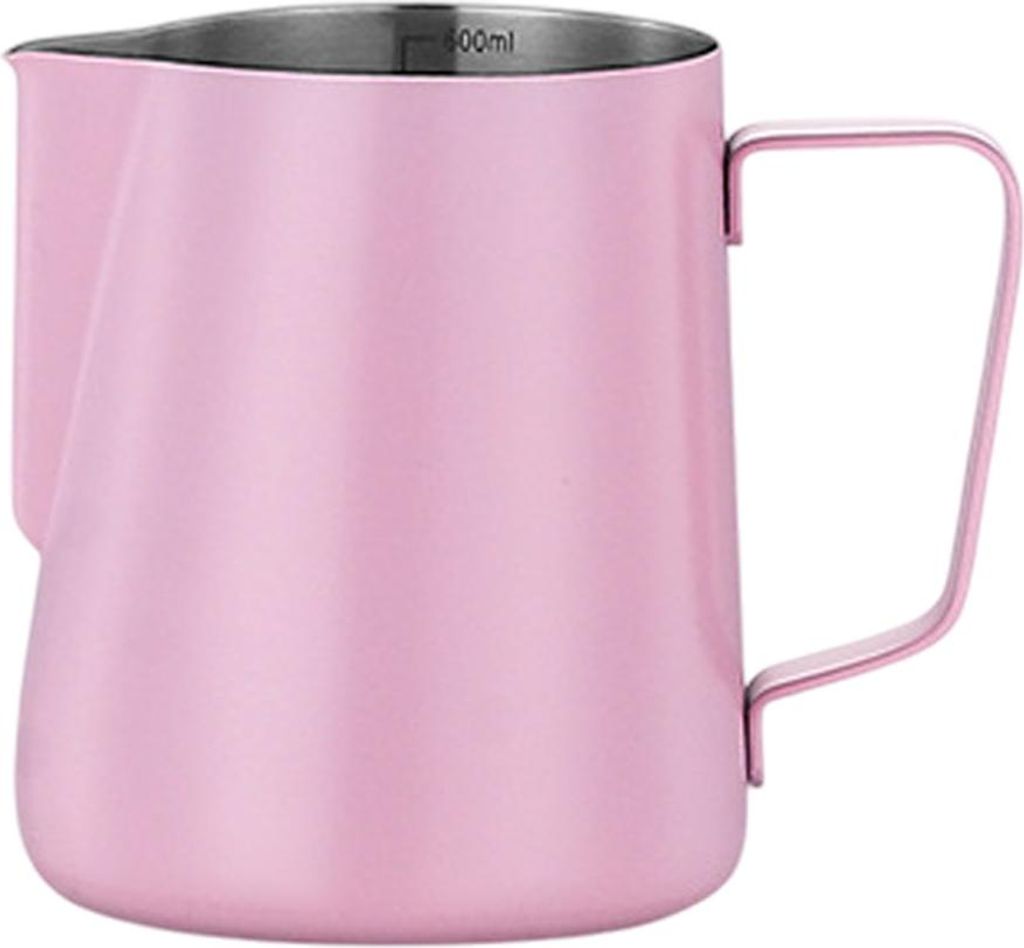 350 ml Edelstahl Milchaufschäumkrug Kaffeetasse Latte Art Milchaufschäumer Krug, Pink