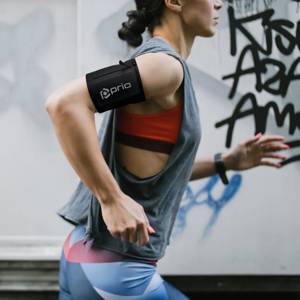 Fascia Sportiva prio M Nero per Smartphone | Traspirante Anti-Sudore - 3