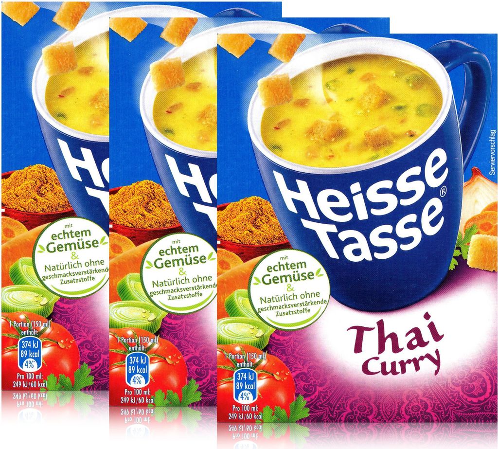 Heisse Tasse Thai Curry mit Croûtons 3 Beutel á 19,2g (3er Produktbild 