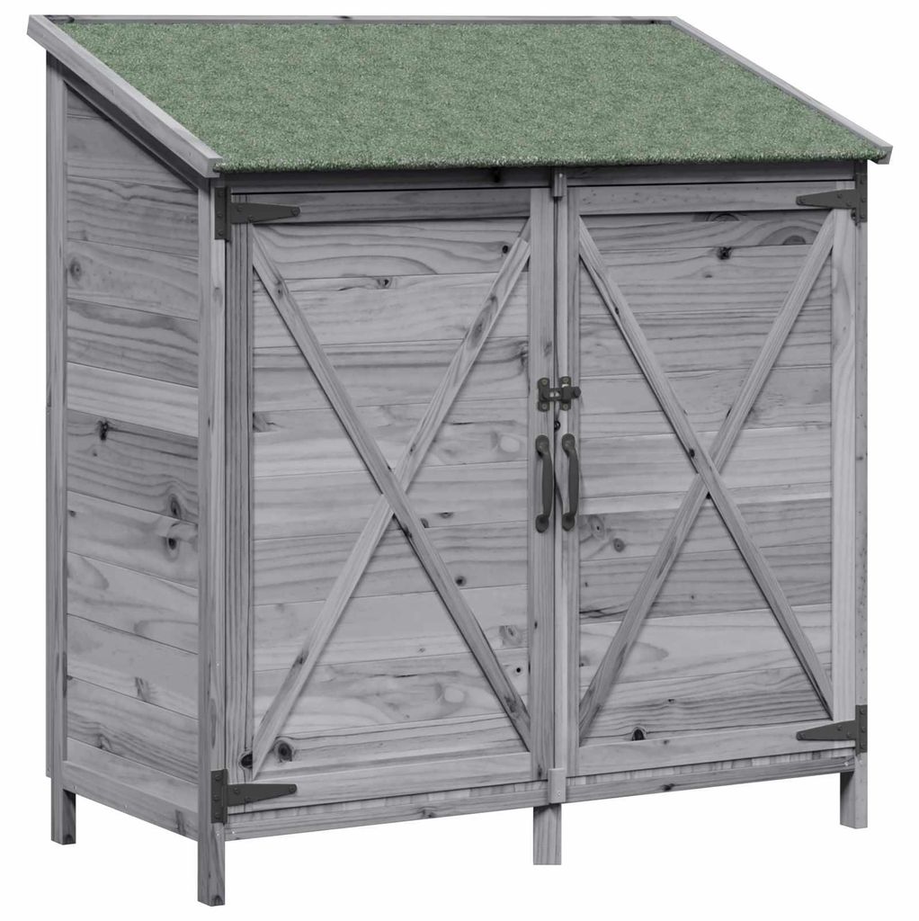 vidaXL Tuinhuis, grijs, 106 x 56 x 113,5 cm, massief hout Productafbeelding 