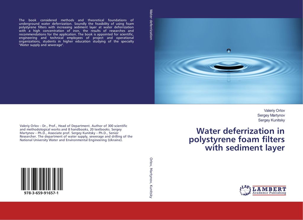 Water deferrization in polystyrene foam filters with sediment layer