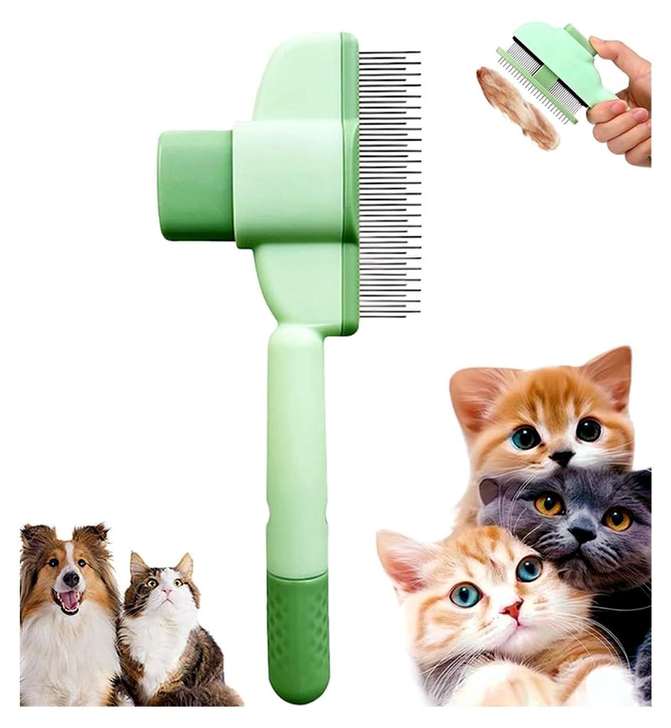 Fellblitz Bürste für Katzen, neue Katzenbürste 2026, Flohkamm für Katzen und Hunde, Unterfellbürste für Katzen, entfilzt Knoten und entfernt ...