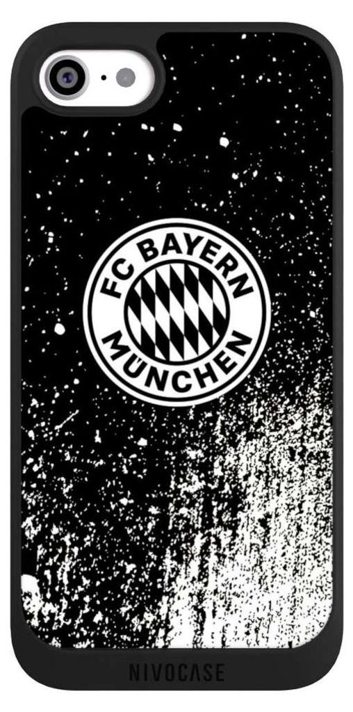 NIVOCASE Handyhülle für Apple iPhone SE (2022) Hülle NIVOpure Case Schwarz FC Bayern München FCB Offizielles Lizenzprodukt