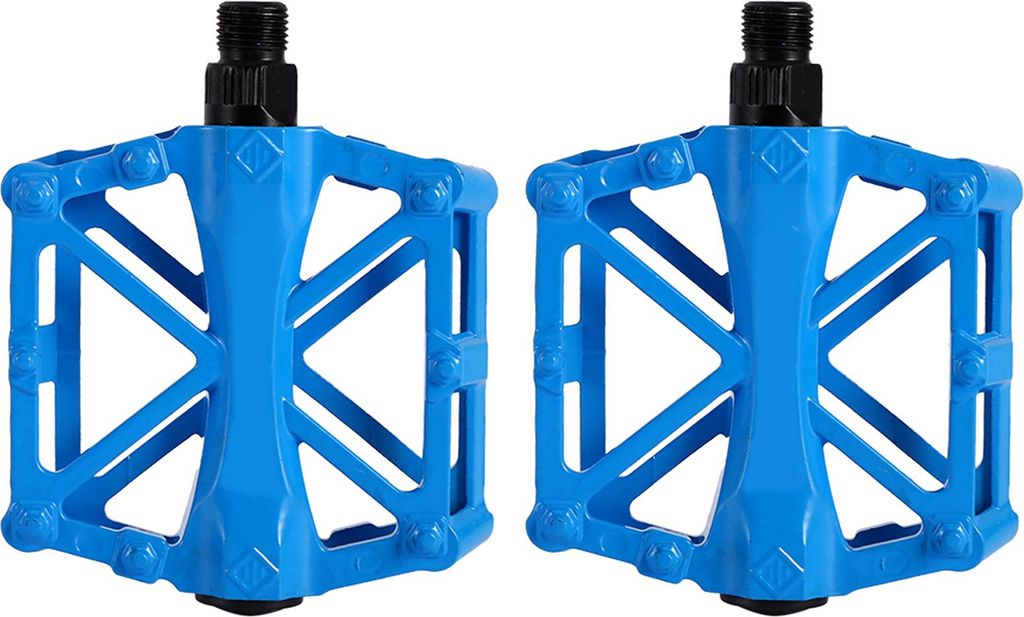 2pcs Super Light Stable Plat Bike Aluminium Straßenlagerpedale (blau)