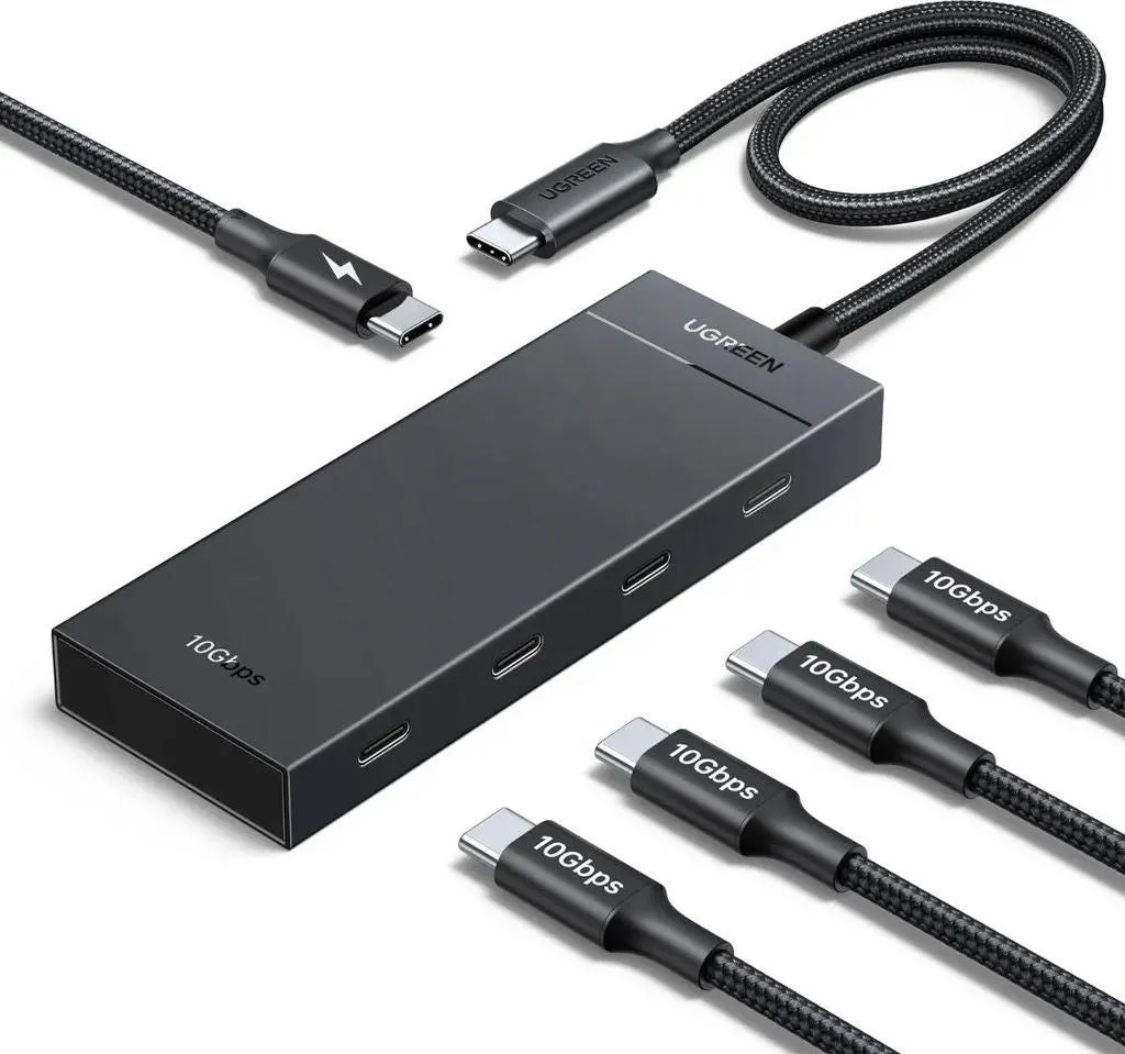 Adaptateur USB-C 3.2 4 Ports Haute Vitesse et Port Alimentation PD 100W