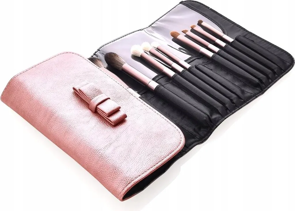 Pochette Trucco Metallizzata Salmone - Makeup Brush Organizer Chic