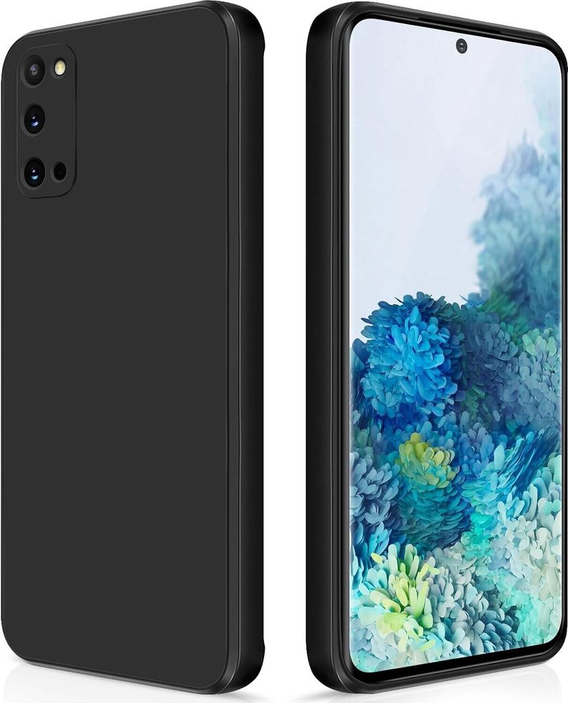Silikon Hülle für Samsung Galaxy S20 Flüssigsilikon Dünn Gel Gummi Matt Kratzfeste Schutzhülle Schwarz