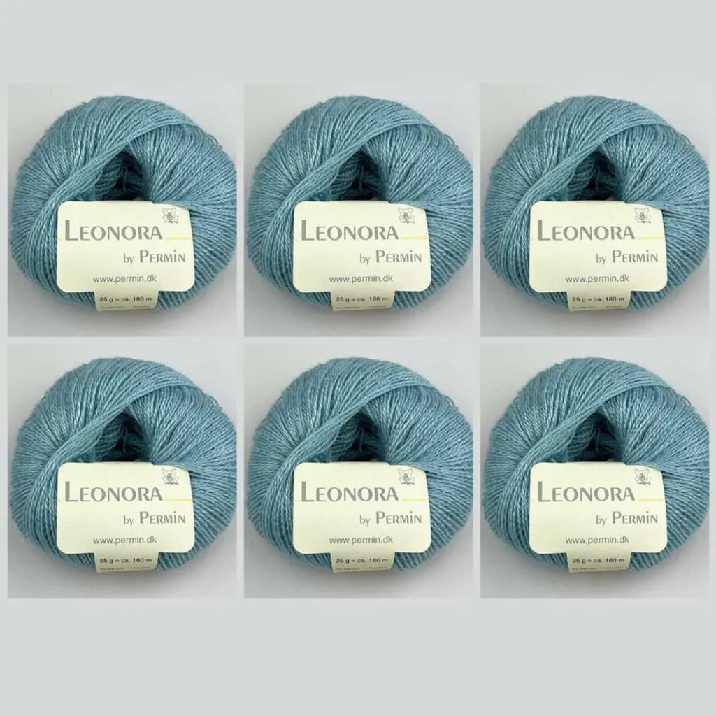 Laine Leonora by Permin - 6 pelotes Soie et Kid Mohair Nuages d'Été