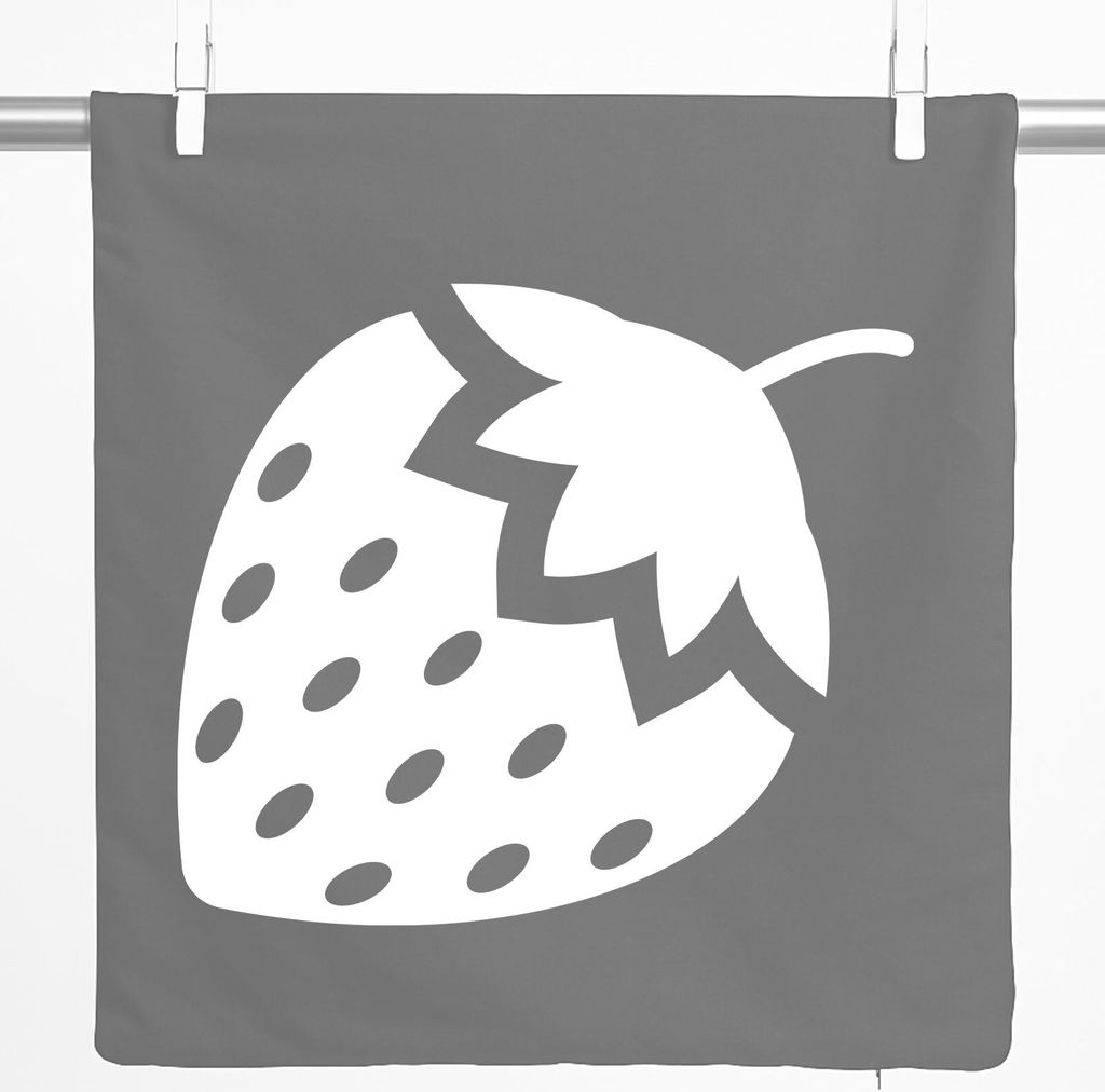 Huuraa Kissenbezug Erdbeere Strawberry 40x40cm Steel Grey Produktbild 