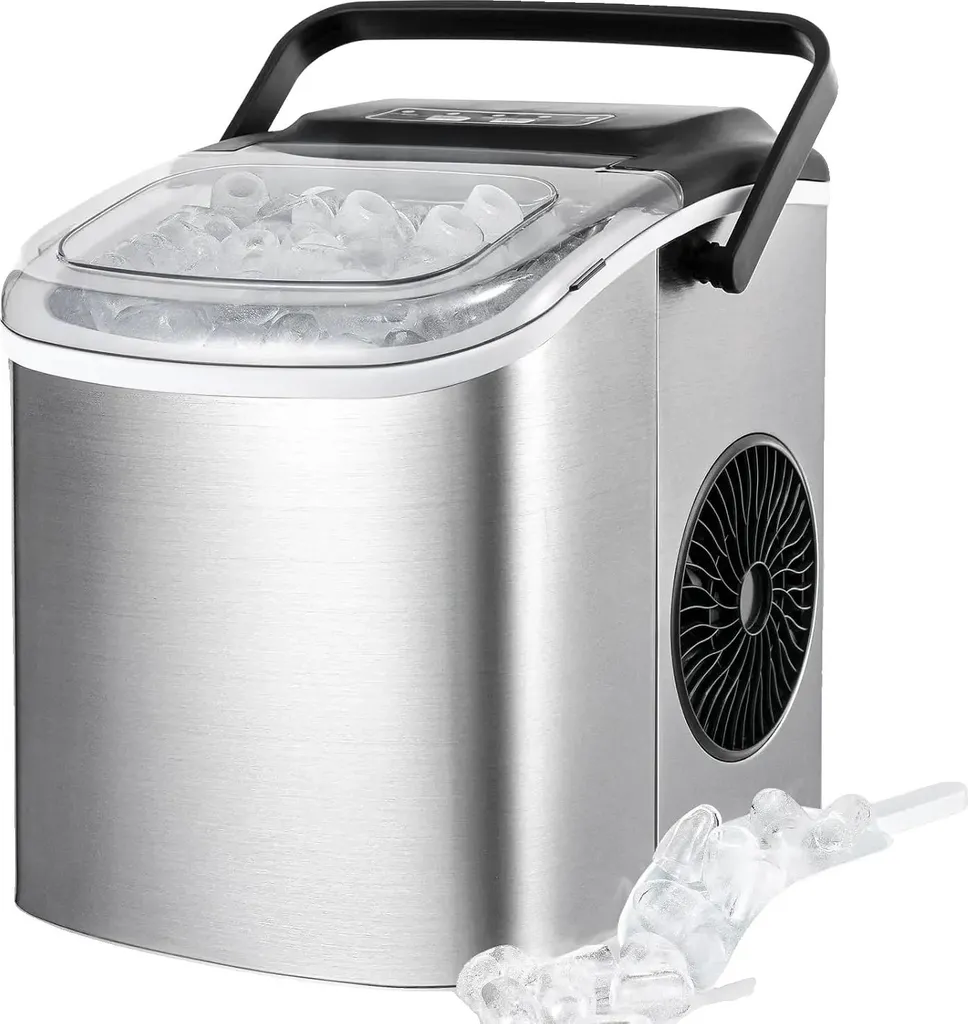 Machine à glaçons 12kg nettoyage automatique - Design argenté compact