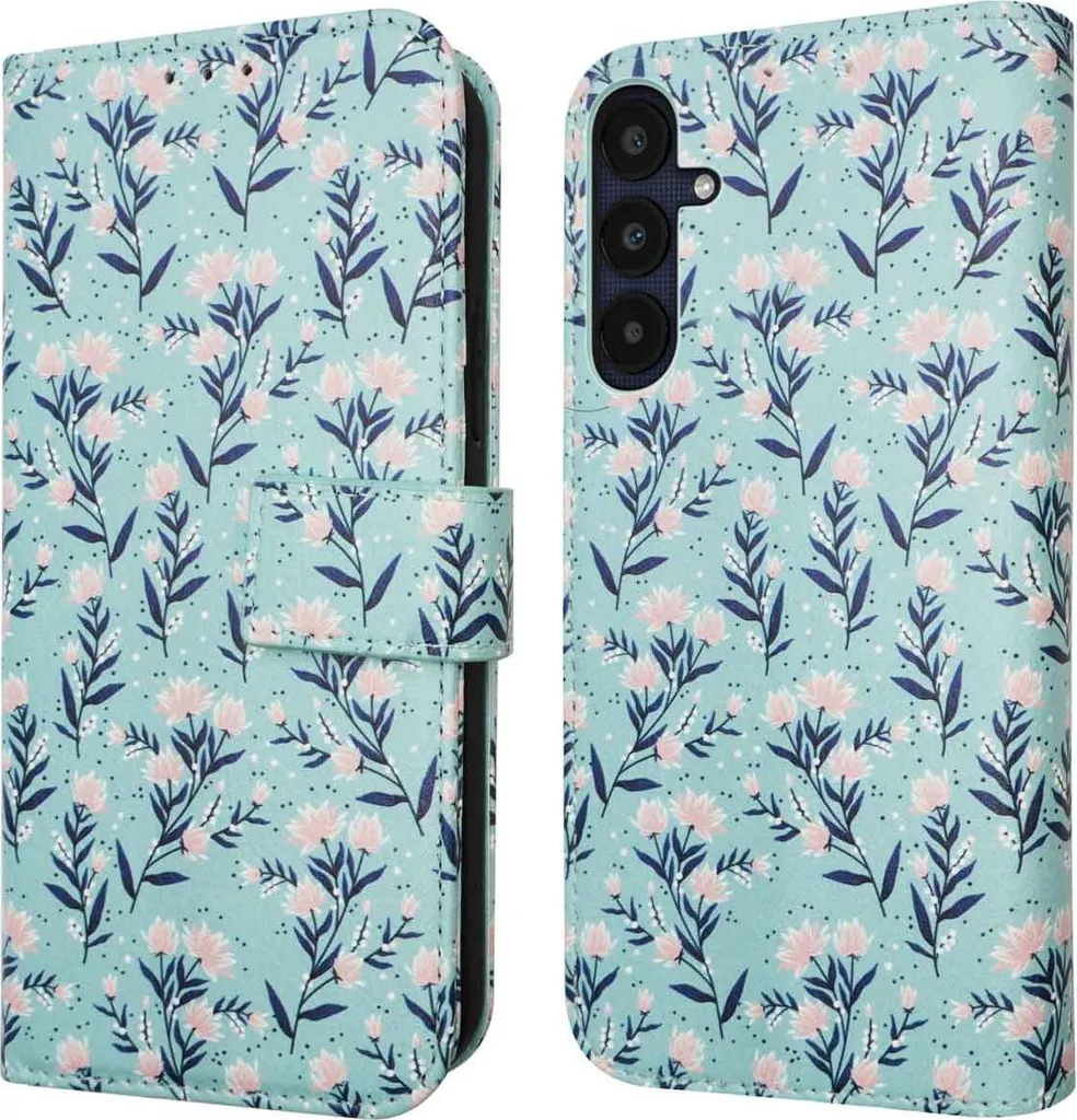 Custodia Professionale imoshion per Samsung A55 - Blue Flowers Design
