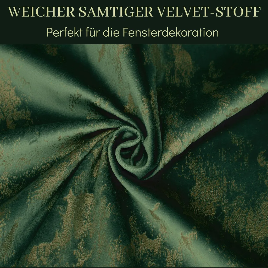 2 Tende Velluto Verde Scuro 132x244cm | Oscuranti e Termiche Premium - 4