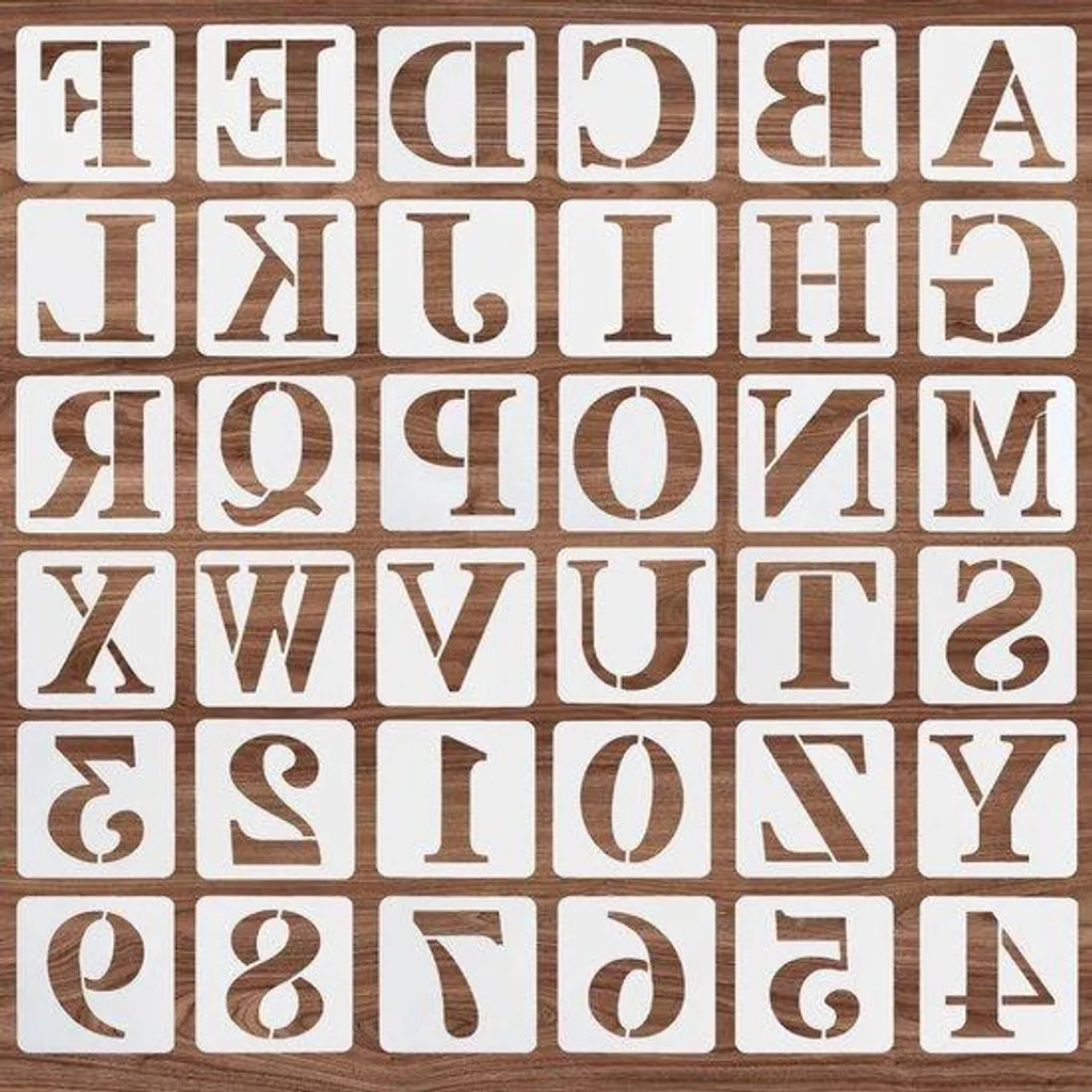 Kit de Pochoirs Alphabet et Motifs Lettres pour Customisation Portes