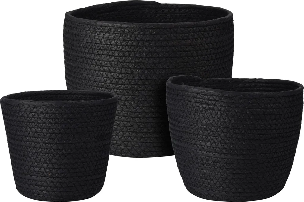 Corbeille de Rangement Noire Nero - Ensemble de 3 Paniers Design