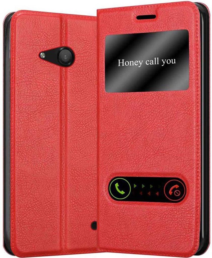 Cadorabo Schutzhülle für Nokia Lumia 550 Hülle in Rot Handyhülle Book Case Cover Etui