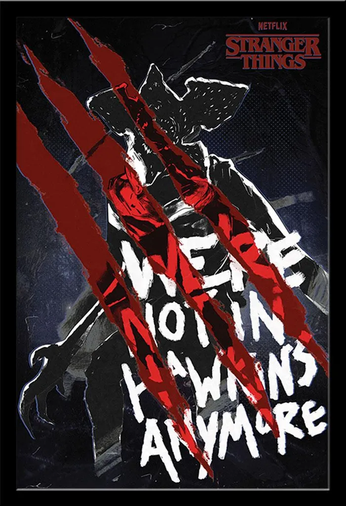 Décoration murale Stranger Things avec cadre noir Shinsuke pour chambre