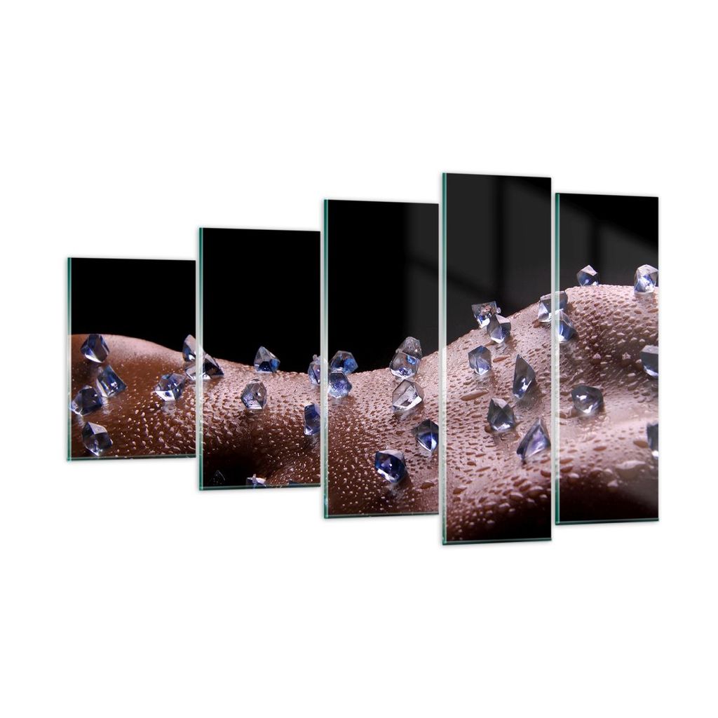 Bilder auf glas - Frau Körper Kristalle Wassertropfen - 100x60cm - Glasbilder - Wandbilder - Kunstdruck - Wanddekoration aus Glas - Glas Bilder - ...