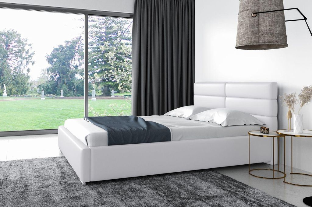 Doppelbett mit Polsterung 200x200 LONELA - weiß