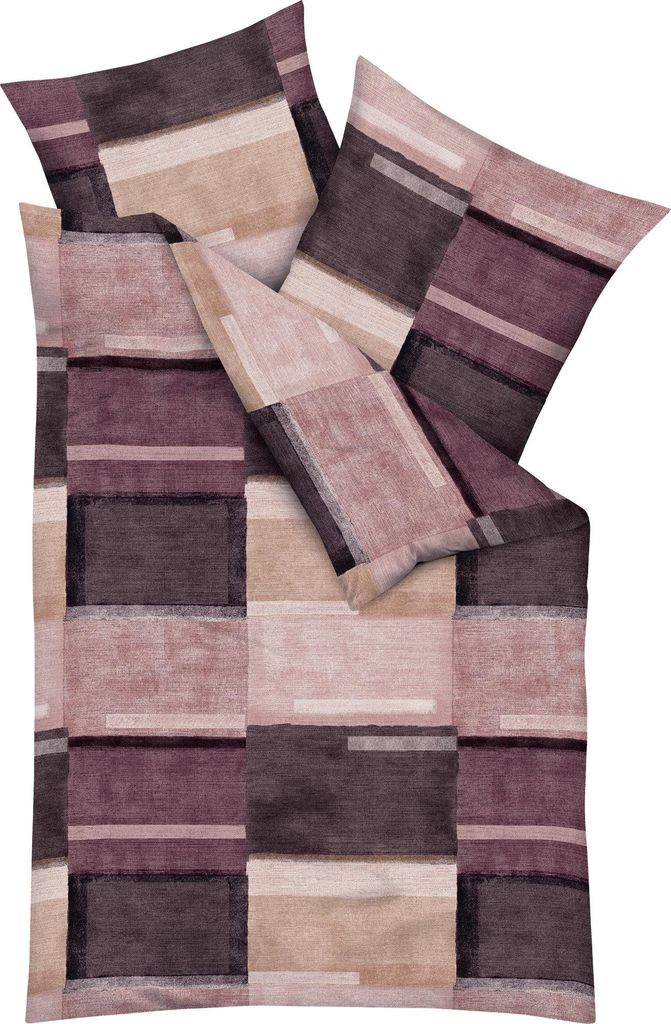 Kaeppel Bettwäsche Status" aubergine 1x 135x200 cm + 1x 80x80 cm"