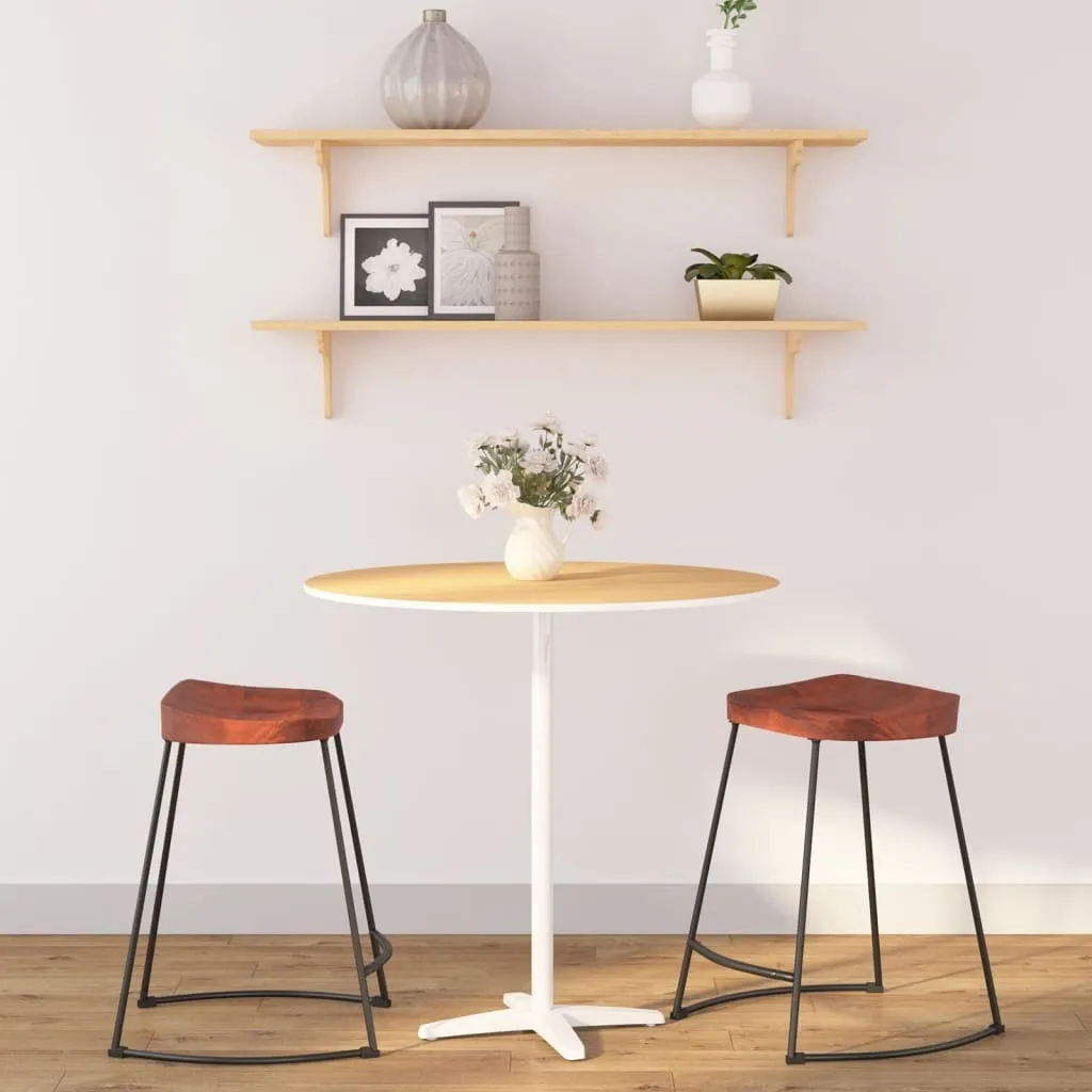 Tabouret de bar bas pour îlot de cuisine lot de 2 Gavin bois mangue