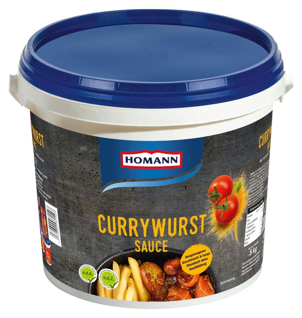 Homann Currywurstsauce mit süßlich und scharfer Würze Eimer Produktbild 