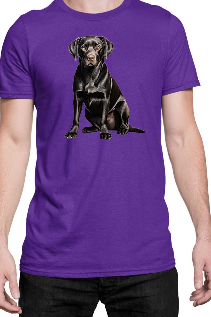 Herren T-Shirt Dogs Breeds Labrador Retriever Dog Breed 006, Man L / Lila