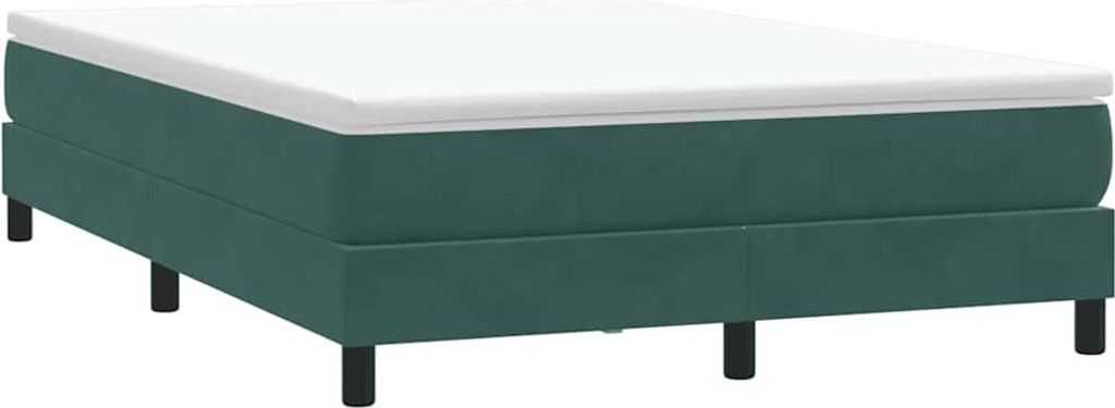 vidaXL Boxspringbett ohne Matratze Dunkelgrün 160x220 cm Samt