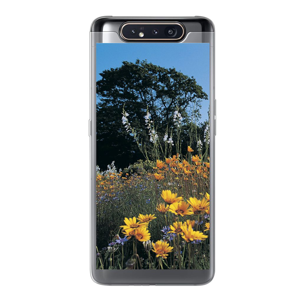 MuchoWow Handyhülle Schutzhülle Hülle für Samsung Galaxy A80 Blumen - Natur - Farbe Silikon Softcase Handy Hülle - Schutzdeckel