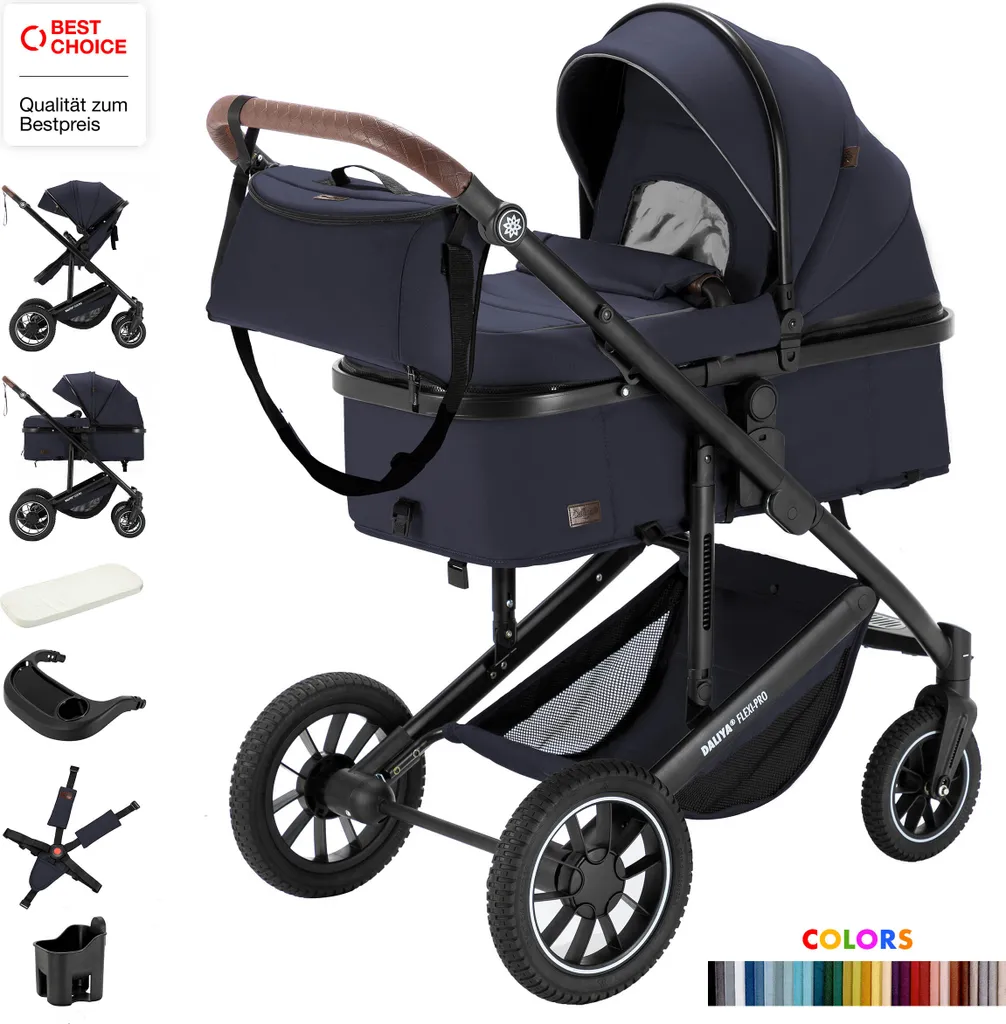 Poussette légère 2 en 1 Daliya® FLEXI-PRO M : finie la fatigue en voyage