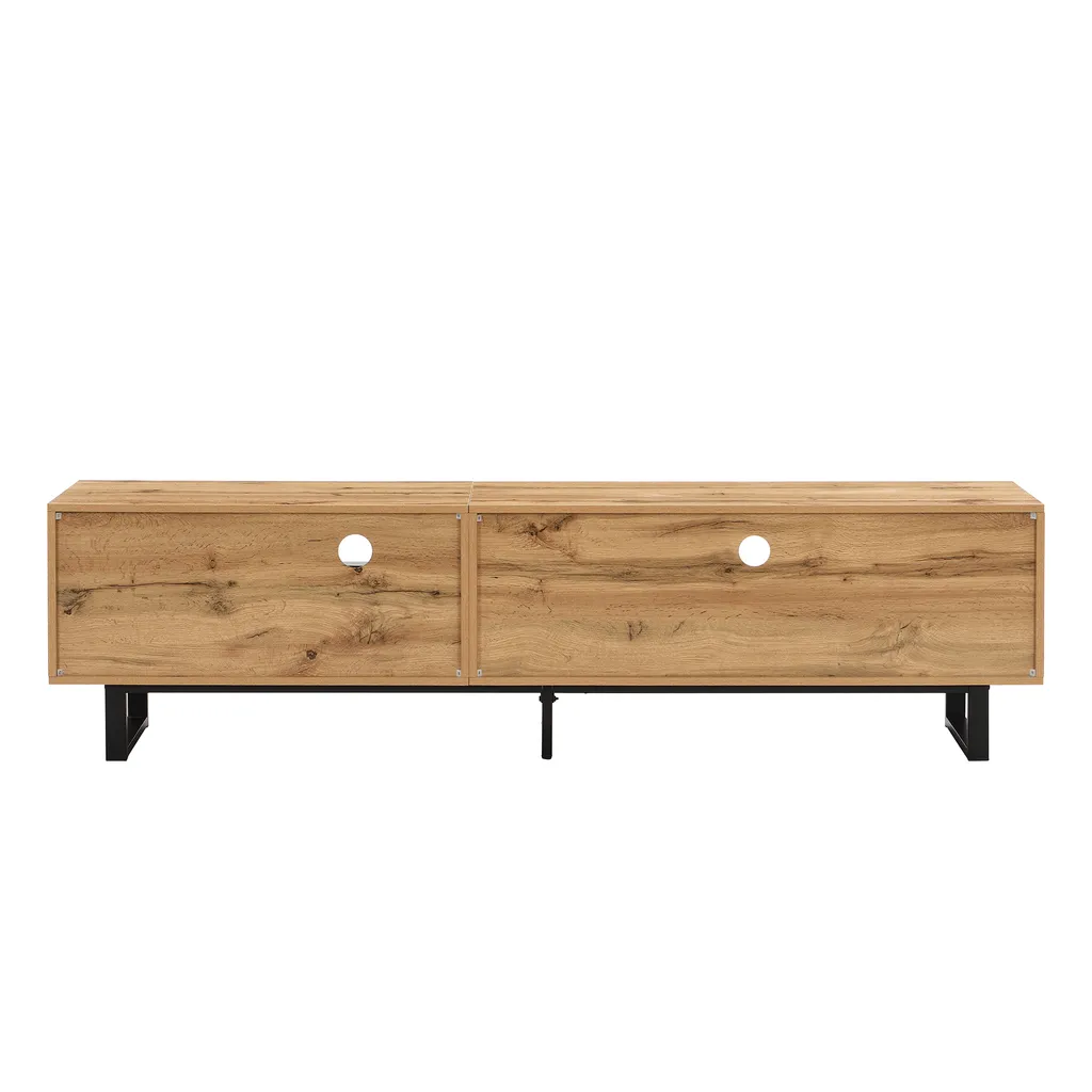 Banc TV avec Rangement pour Câbles et LED, Solution Salon Ordonné - 10