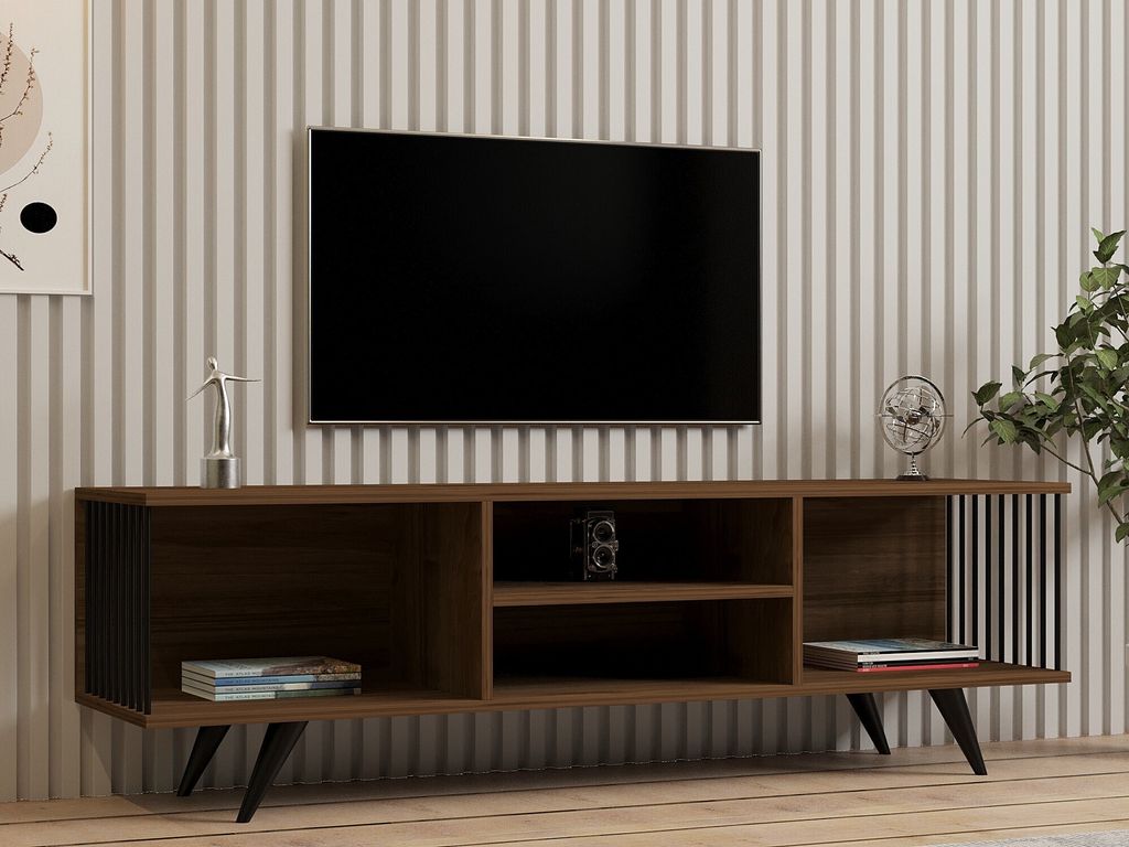 Skye Decor, Josef - Walnut, Fernsehtisch, Nussbaum, 100 % MELAMINBESCHICHTETE SPANPLATTEN, 160 x 40 x 48,6 cm