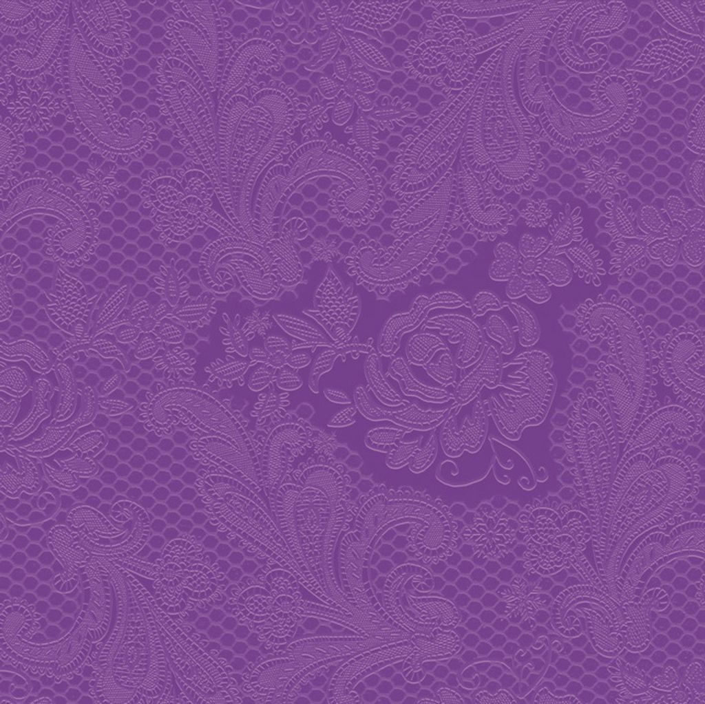 Servietten Lace embossed purple 33 x 33 cm ppd 007252