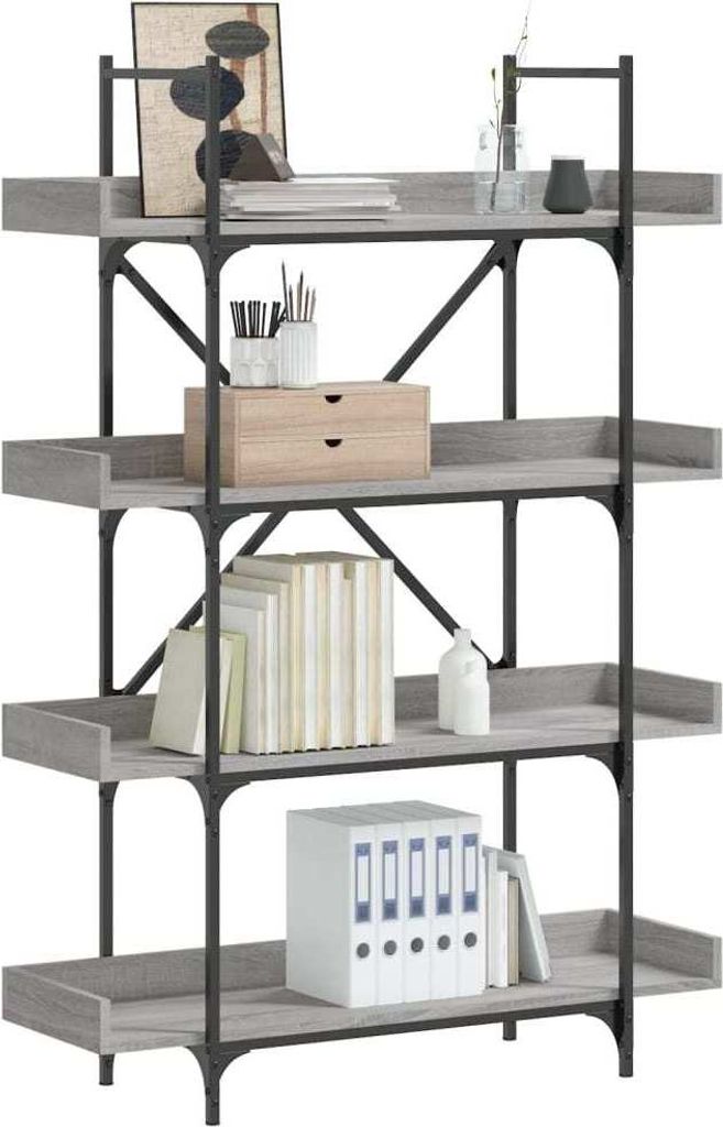 Maison Exclusive - Bücherregal 4 Böden Grau Sonoma 100x33x145,5 cm Holzwerkstoff