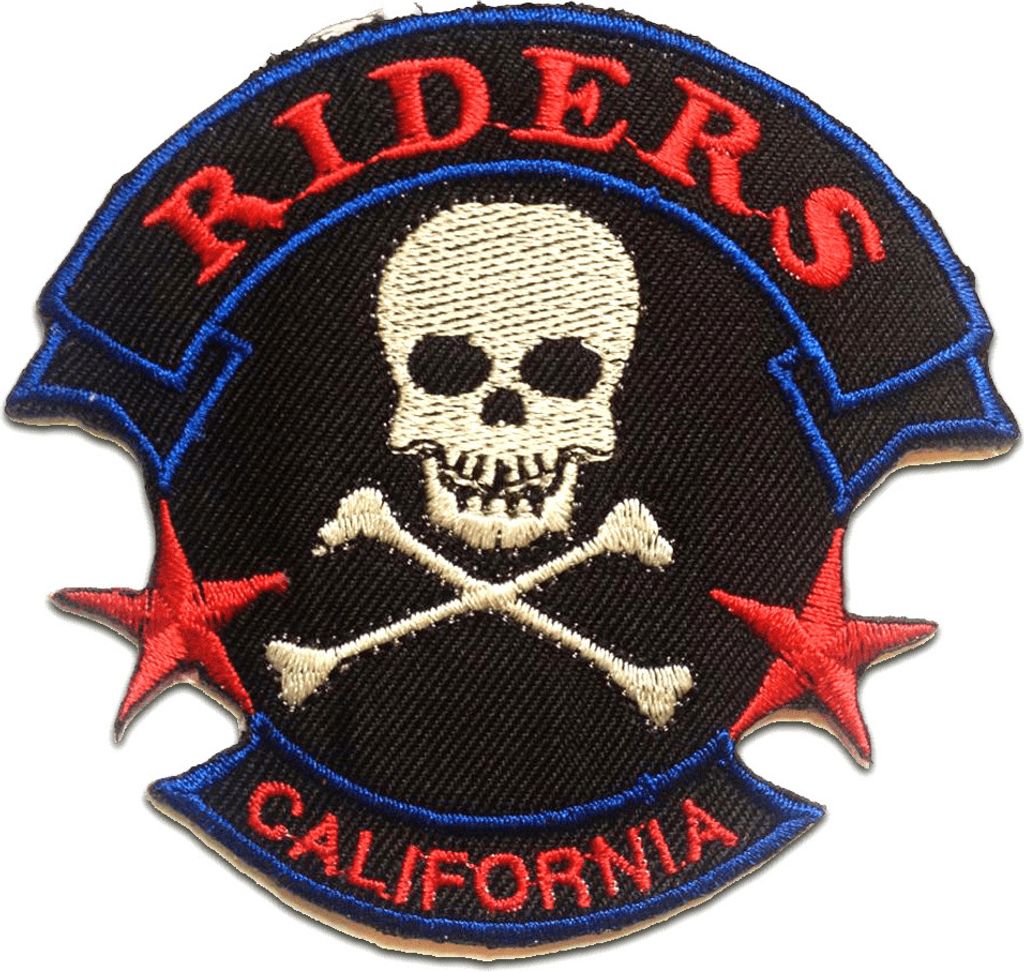 Riders California Biker - Aufnäher, Bügelbild, Aufbügler, Applikationen, Patches, Flicken, Zum Aufbügeln, Größe: 9 x 8.5 cm